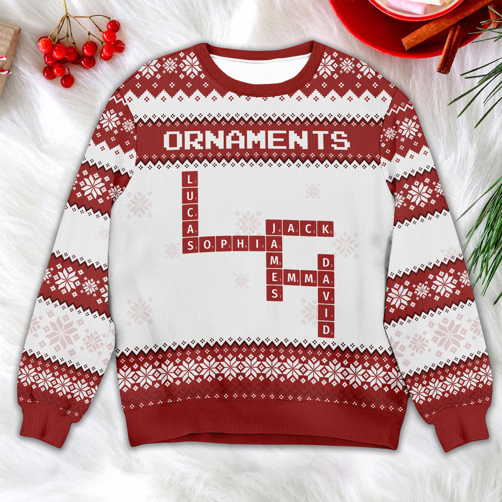 Ornaments - Family Crossword Christmas Sweater