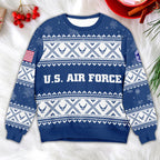 Custom USAF Christmas Sweater – Military Veteran Holiday Sweater
