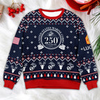 US Marine Corps 250th Anniversary Ugly Christmas Sweater – Military Veteran Holiday Gift