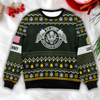U.S. Army Star Logo Ugly Christmas Sweater - Military Pride Holiday Sweatshirt