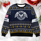 US Navy Veteran Ugly Christmas Sweater – Custom Corpsman Military Service Holiday Gift