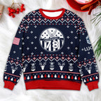 Personalized Air Force Christmas Sweater – USAF Fly Fight Win Ugly Sweater Gift for Veterans