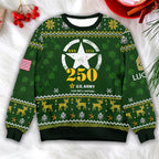 Proud U.S. Army Ugly Christmas Sweater - Military Veteran Holiday Pullover Gift