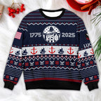 U.S. Navy Ugly Christmas Sweater – Proudly Served Military Gift