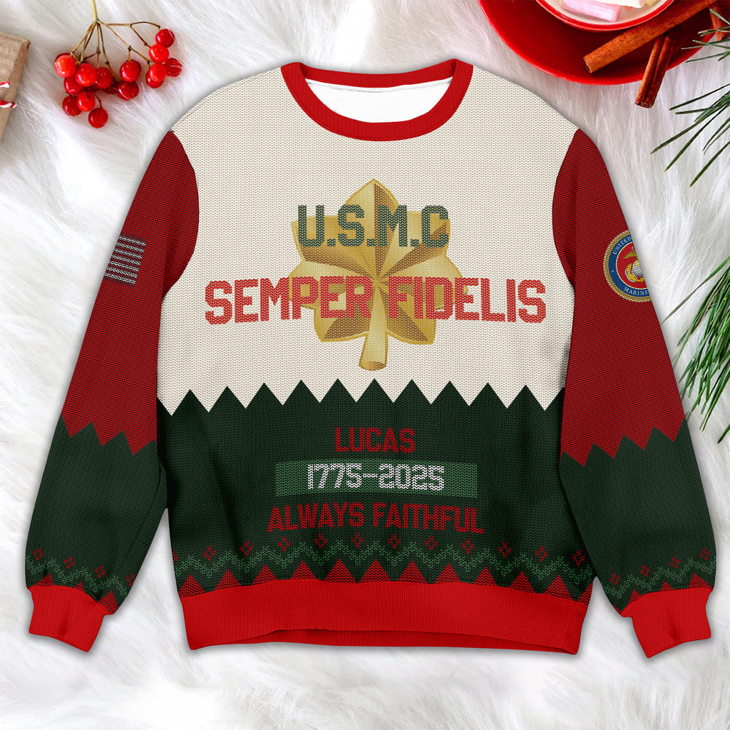 Marine Corps Veteran Christmas Sweater – Semper Fidelis Style