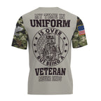 Custom U.S. Marine Veteran Shirt, Personalized Name & Rank Military Tee, American Flag Camo Soldier Shirt, Veteran Gift for Him