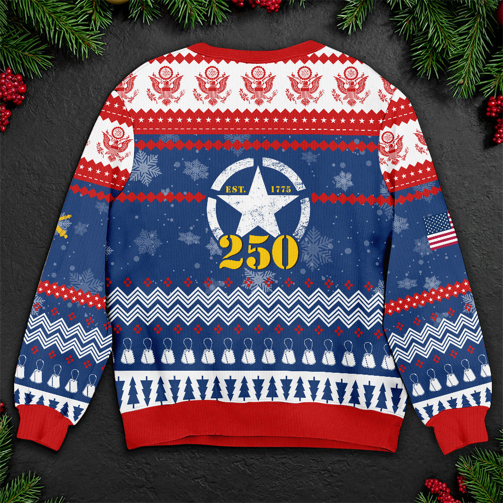 Custom Army Veteran Christmas Sweater – Military Service Ugly Sweater