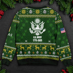 Proud U.S. Army Ugly Christmas Sweater - Military Veteran Holiday Pullover Gift