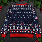 Personalized Navy Christmas Sweater – US Navy Corpsman Proudly Served Ugly Sweater Gift