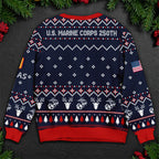 US Marine Corps 250th Anniversary Ugly Christmas Sweater – Military Veteran Holiday Gift