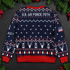 Personalized Air Force Christmas Sweater – USAF Fly Fight Win Ugly Sweater Gift for Veterans