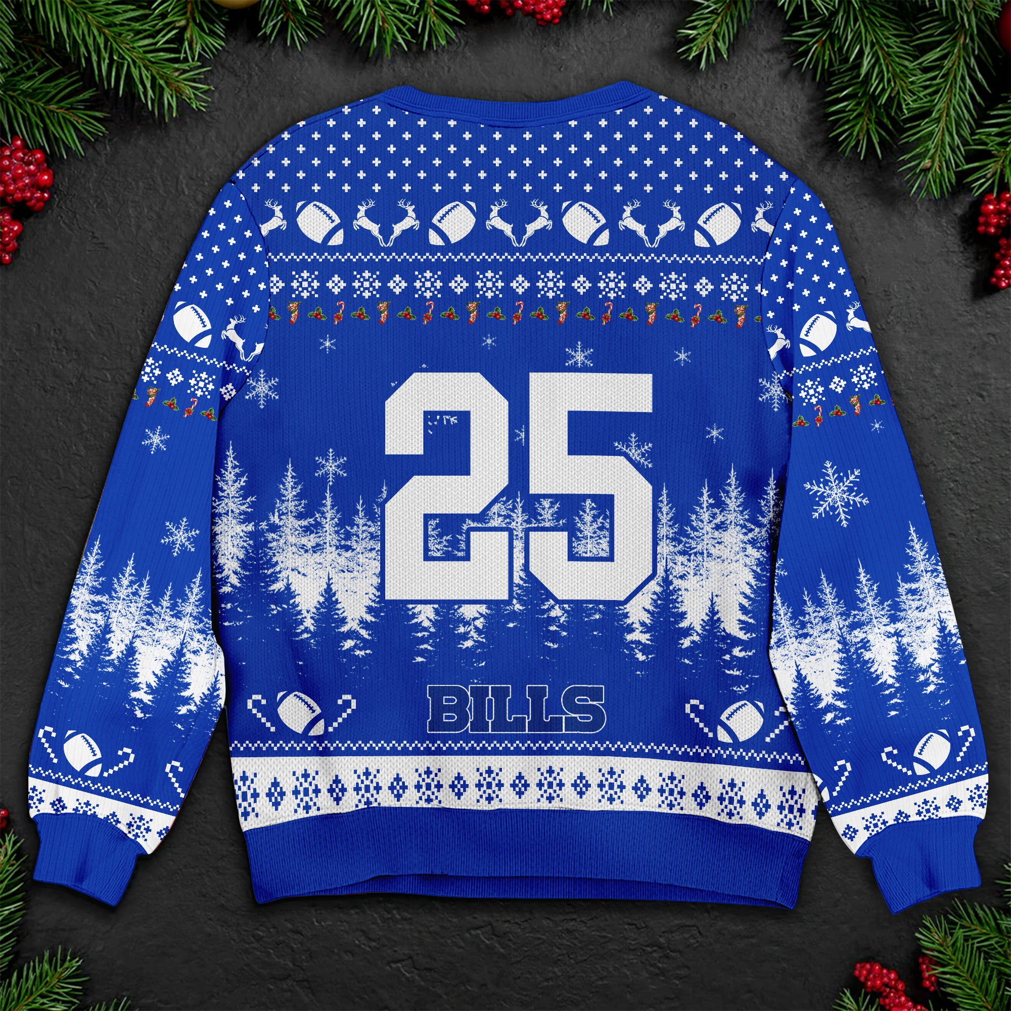 Personalized Football Christmas Sweater - Custom Face & Name Gift for Football Fans