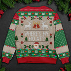 Where's my HO at? - Festive Reindeer Pattern Christmas Ugly Sweater