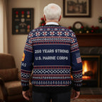 Semper Fi Marine Corps Ugly Christmas Sweater - Military Veteran Xmas Sweater Gift