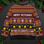 Army Veteran Ugly Christmas Sweater – Honor Celebrate Learn