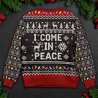I Come In Peace Christmas Sweater – Reindeer & Lights