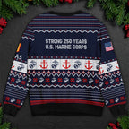 USMC 250th Anniversary Ugly Christmas Sweater – Marine Veteran Gift