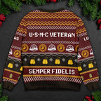 USMC Veteran Ugly Christmas Sweater – Perfect for Marines