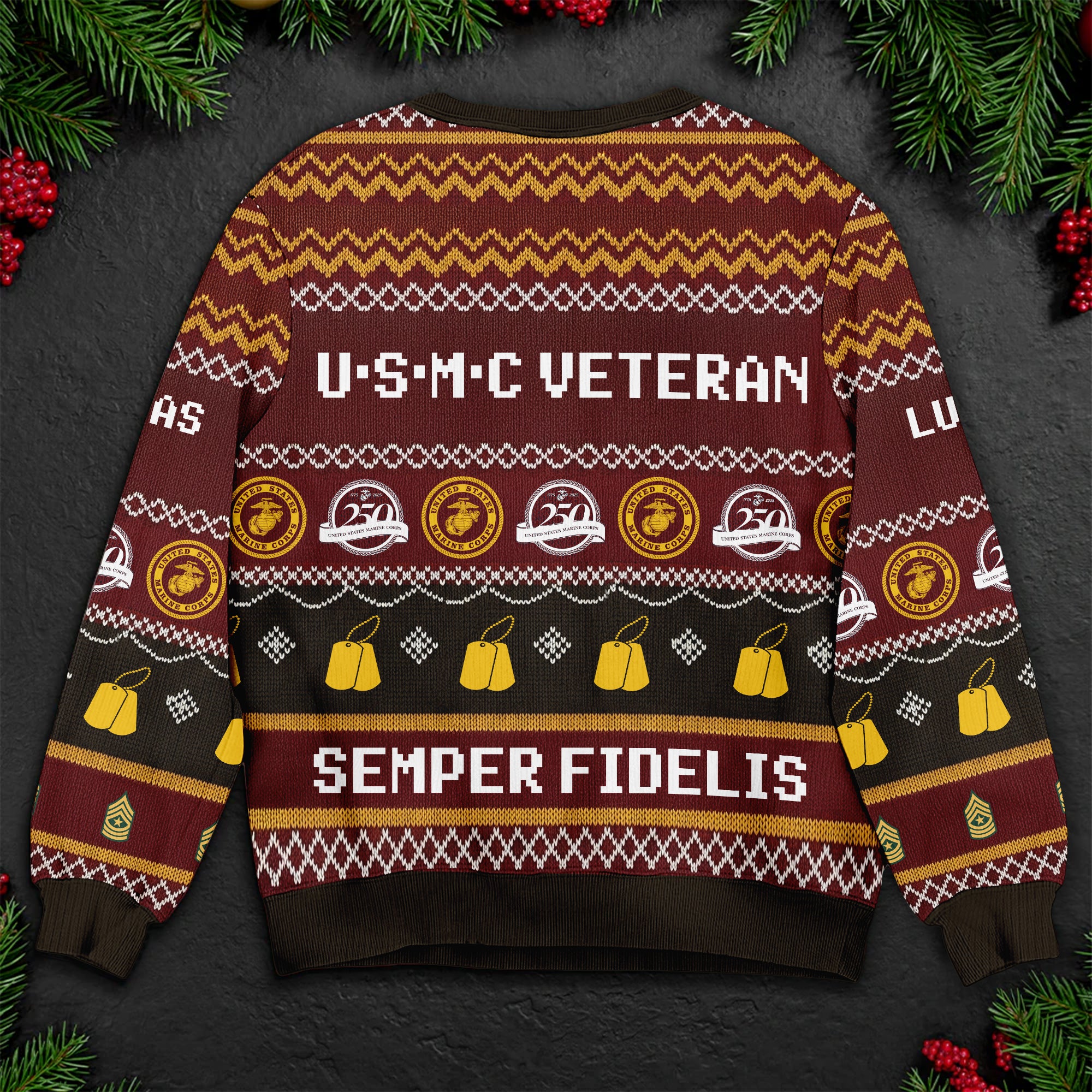USMC Veteran Ugly Christmas Sweater – Perfect for Marines