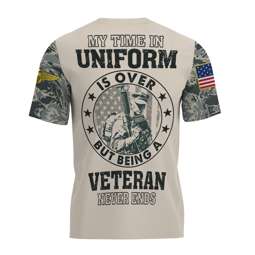 Custom U.S. Navy Veteran Shirt, Personalized Name & Rank Military Tee, American Flag Camo Soldier Shirt, Veteran Gift for Him