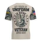 Custom U.S. Navy Veteran Shirt, Personalized Name & Rank Military Tee, American Flag Camo Soldier Shirt, Veteran Gift for Him