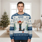 Family Matching Holiday Sweatshirt – Personalized Name & Letter Design