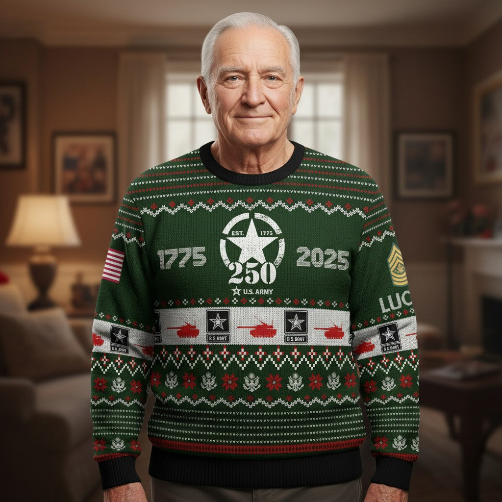 This We'll Defend U.S. Army Ugly Sweater - Patriotic Soldier Christmas Gift