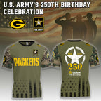 U.S. Army’s 250th Birthday Celebration Packers Shirt - Military Appreciation T-Shirt