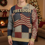 Freedom USA Flag Ugly Sweater - Christmas Gifts For Patriots