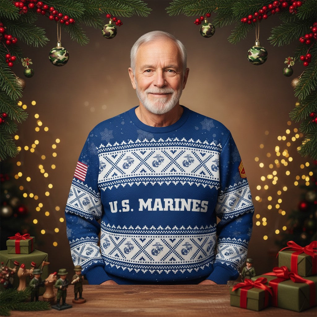 United States Marine Corps Christmas Sweater – Proud Marine Ugly Sweater