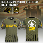 U.S. Army’s 250th Birthday Celebration Panthers Shirt - Military Appreciation T-Shirt