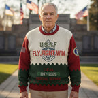 USAF Fly Fight Win Ugly Christmas Sweater – Personalized Air Force Veteran Federal Service Gift