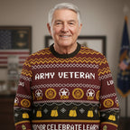 Army Veteran Ugly Christmas Sweater – Honor Celebrate Learn