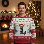 Personalized Christmas Sweatshirt with Name and Initial for Family