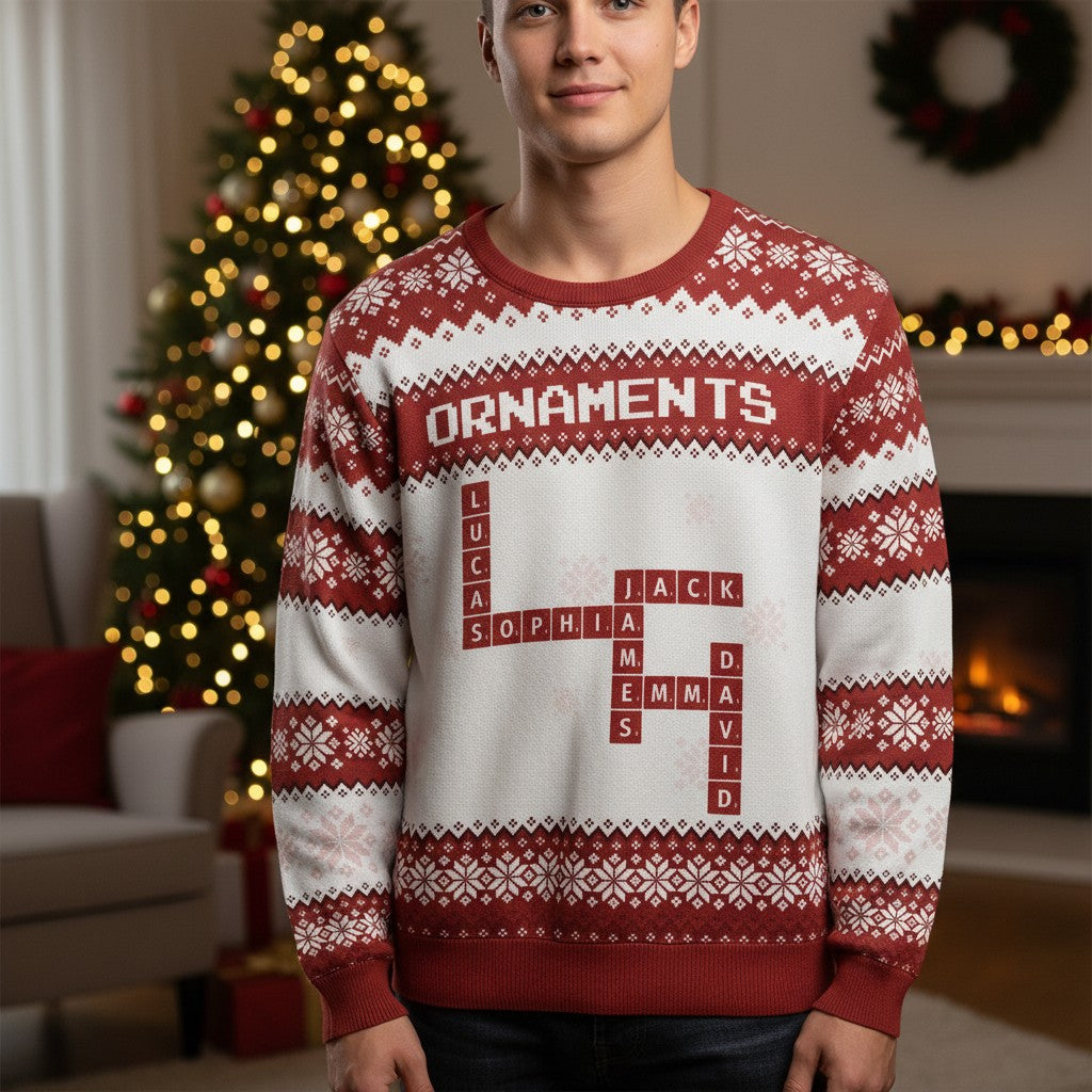 Ornaments - Family Crossword Christmas Sweater