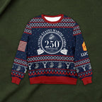 US Marine Corps 250th Anniversary Ugly Christmas Sweater - Patriotic Veteran Holiday Gift