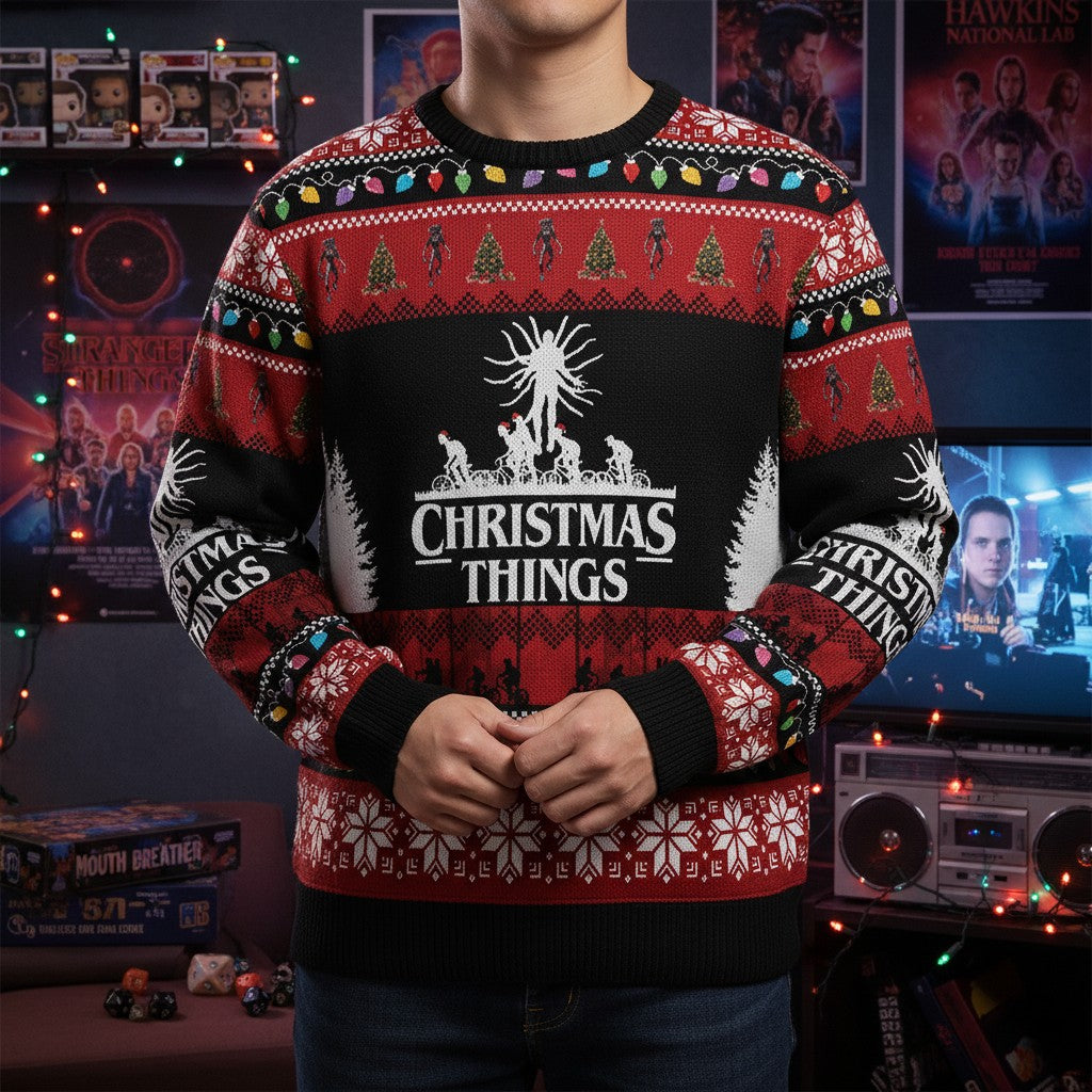 Stranger Things Holiday Sweater –  Christmas Things Holiday Gift Idea