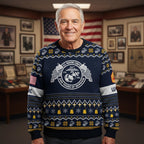 USMC 250 Years Anniversary Ugly Christmas Sweater – Marine Corps Veteran Christmas Gift