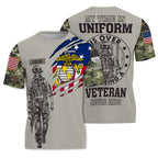 Custom U.S. Marine Veteran Shirt, Personalized Name & Rank Military Tee, American Flag Camo Soldier Shirt, Veteran Gift for Him