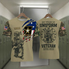 Custom U.S. Army T-Shirt with Name and Rank – Military Tactical Design, American Flag & Soldier Graphic