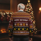 Army Veteran Ugly Christmas Sweater – Honor Celebrate Learn
