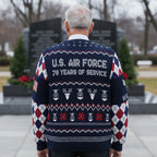 Custom USAF Ugly Christmas Sweater – Fly Fight Win Military Sweater for Air Force Veterans