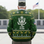Proud U.S. Army Ugly Christmas Sweater - Military Veteran Holiday Pullover Gift