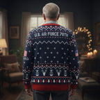 Personalized Air Force Christmas Sweater – USAF Fly Fight Win Ugly Sweater Gift for Veterans