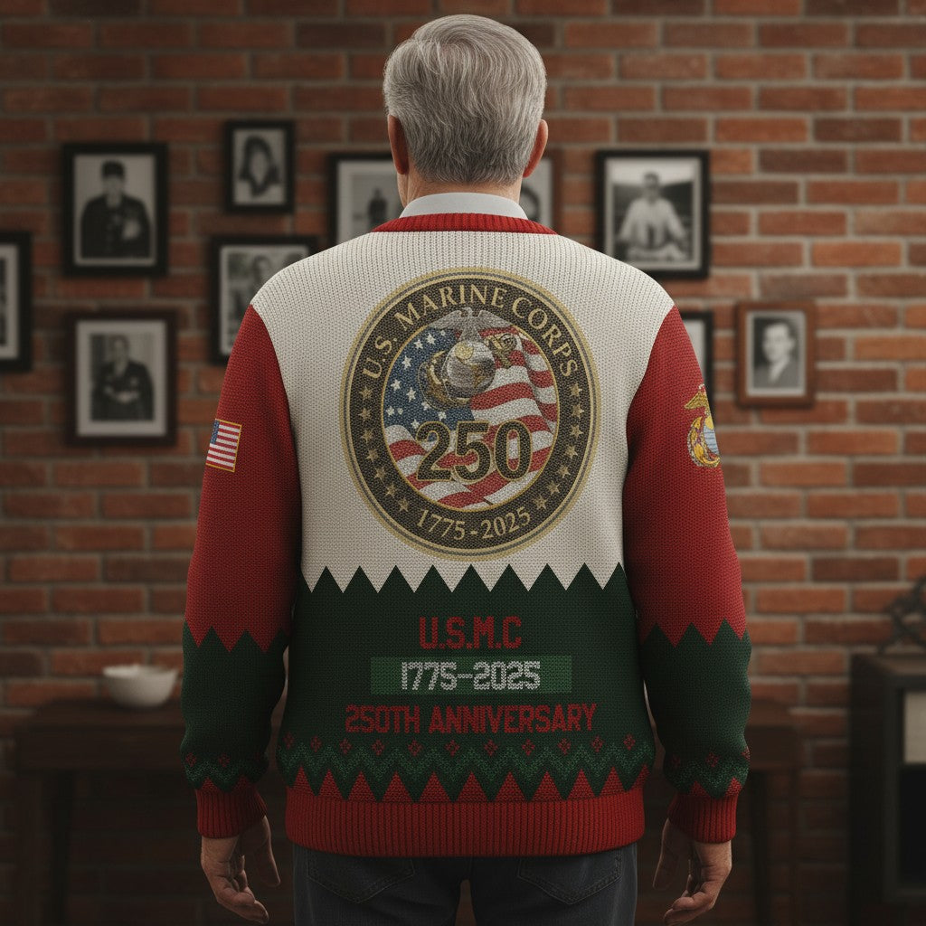 Marine Corps Veteran Christmas Sweater – Semper Fidelis Style