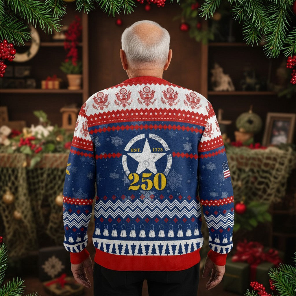 Custom Army Veteran Christmas Sweater – Military Service Ugly Sweater