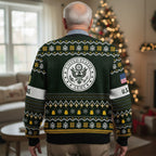 U.S. Army Star Logo Ugly Christmas Sweater - Military Pride Holiday Sweatshirt