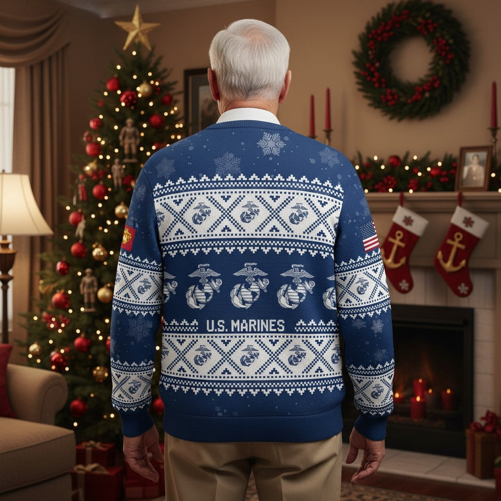 United States Marine Corps Christmas Sweater – Proud Marine Ugly Sweater