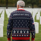 Personalized Navy Christmas Sweater – US Navy Corpsman Proudly Served Ugly Sweater Gift