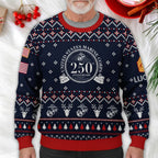 US Marine Corps 250th Anniversary Ugly Christmas Sweater – Military Veteran Holiday Gift